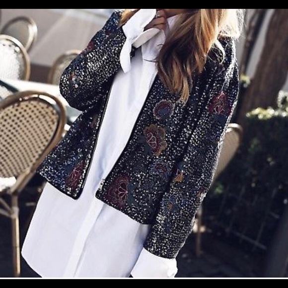 ZARA EMBROIDERED and SEQUINNED JACKET - Picture 8 of 8
